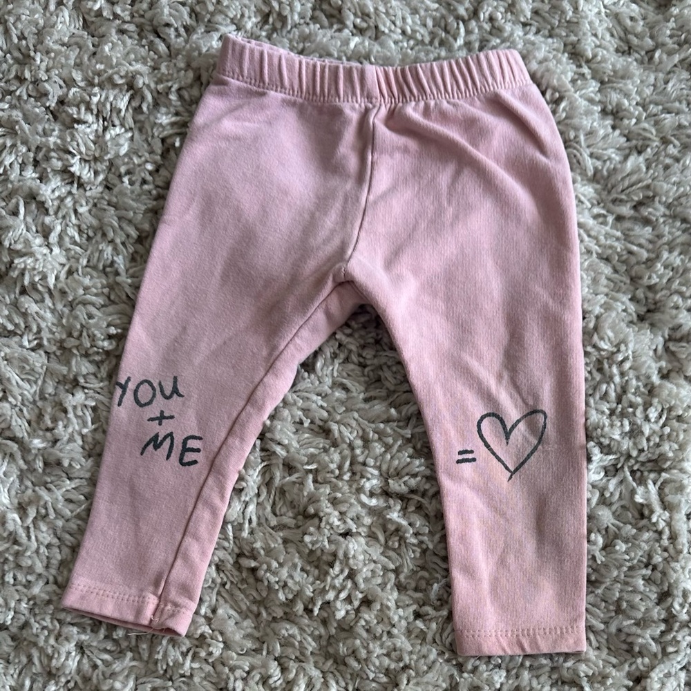 Zara Pink Leggings with Heart Design